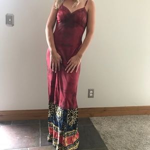 Sexy red, long boho dress